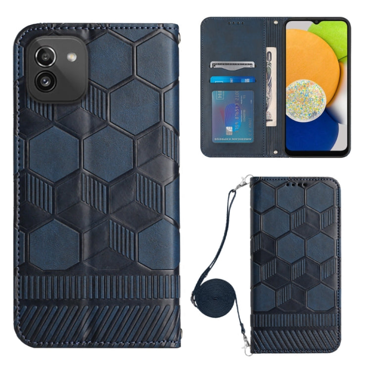 Custodia per telefono in PU magnetica con struttura a tracolla, For Samsung Galaxy A03 164mm, For Samsung Galaxy A03 166mm, For Samsung Galaxy A03S 164mm India, For Samsung Galaxy A03S 165.8mm US