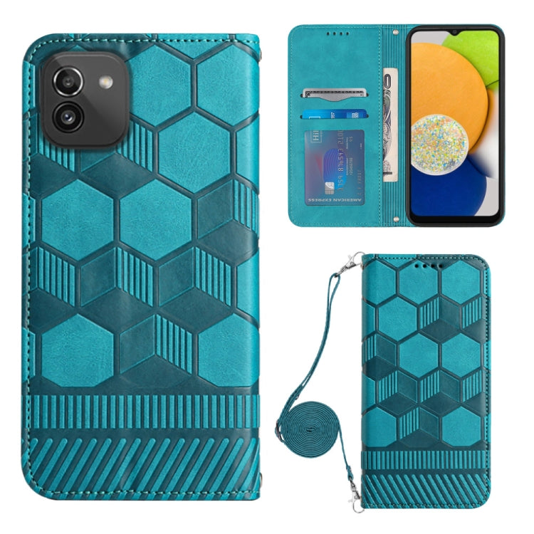 Custodia per telefono in PU magnetica con struttura a tracolla, For Samsung Galaxy A03 164mm, For Samsung Galaxy A03 166mm, For Samsung Galaxy A03S 164mm India, For Samsung Galaxy A03S 165.8mm US
