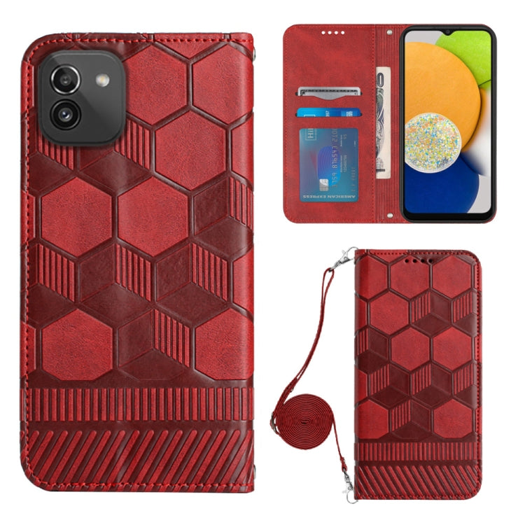 Custodia per telefono in PU magnetica con struttura a tracolla, For Samsung Galaxy A03 164mm, For Samsung Galaxy A03 166mm, For Samsung Galaxy A03S 164mm India, For Samsung Galaxy A03S 165.8mm US