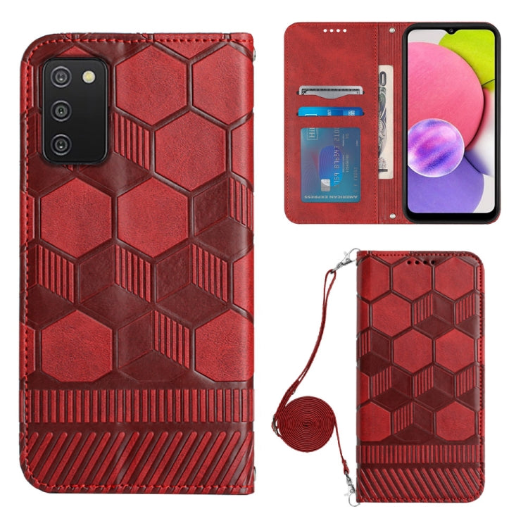 Custodia per telefono in PU magnetica con struttura a tracolla, For Samsung Galaxy A03 164mm, For Samsung Galaxy A03 166mm, For Samsung Galaxy A03S 164mm India, For Samsung Galaxy A03S 165.8mm US