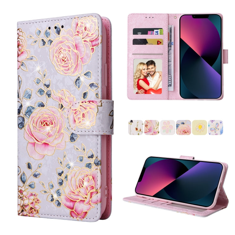 Custodia in pelle RFID con pittura abbronzante, For iPhone 13 mini, For iPhone 13, For iPhone 13 Pro, For iPhone 13 Pro Max