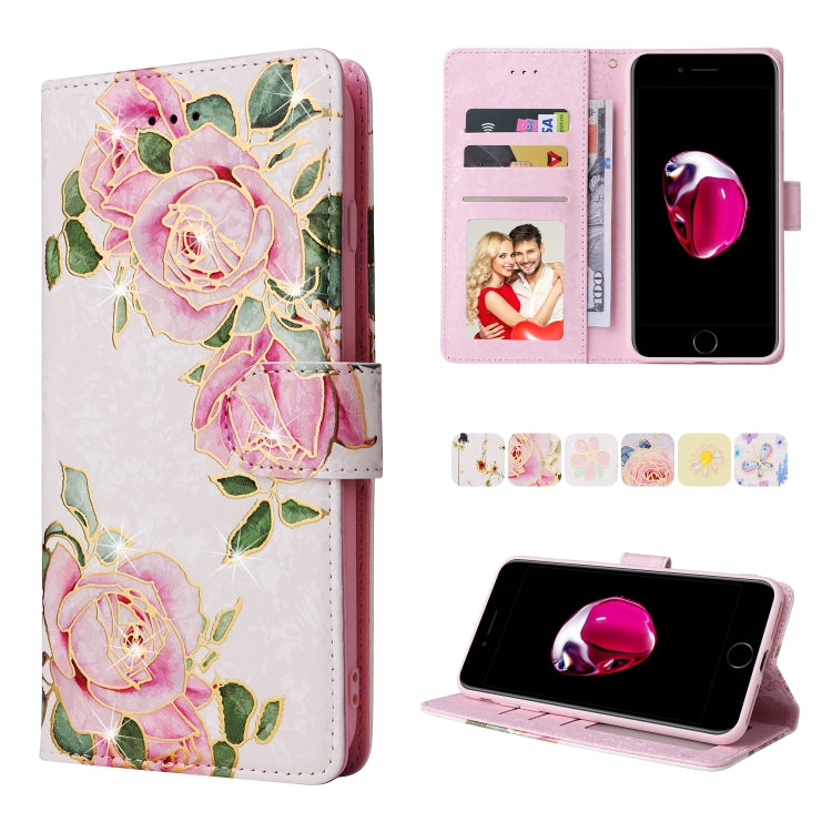 Custodia in pelle RFID con pittura abbronzante, For iPhone X / XS, For iPhone 7 Plus / 8 Plus, For iPhone SE 2022 / SE 2020 / 7 / 8