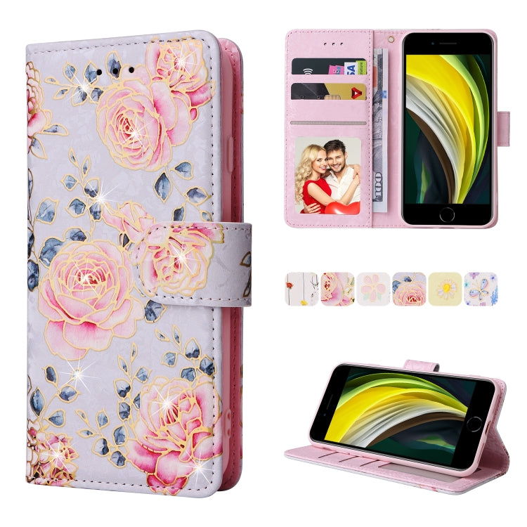 Custodia in pelle RFID con pittura abbronzante, For iPhone X / XS, For iPhone 7 Plus / 8 Plus, For iPhone SE 2022 / SE 2020 / 7 / 8
