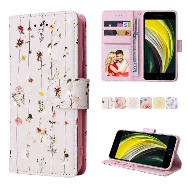 Custodia in pelle RFID con pittura abbronzante, For iPhone X / XS, For iPhone 7 Plus / 8 Plus, For iPhone SE 2022 / SE 2020 / 7 / 8