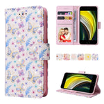 Custodia in pelle RFID con pittura abbronzante, For iPhone X / XS, For iPhone 7 Plus / 8 Plus, For iPhone SE 2022 / SE 2020 / 7 / 8