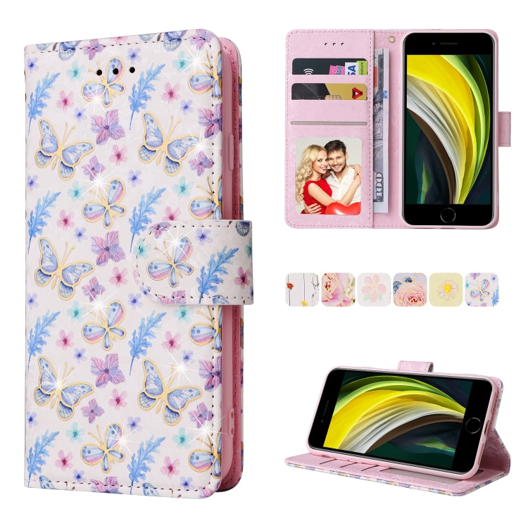 Custodia in pelle RFID con pittura abbronzante, For iPhone X / XS, For iPhone 7 Plus / 8 Plus, For iPhone SE 2022 / SE 2020 / 7 / 8