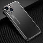 Custodia per telefono in metallo satinato serie Light and Shadow, For iPhone 14, For iPhone 14 Plus, For iPhone 14 Pro, For iPhone 14 Pro Max