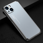 Custodia per telefono in metallo satinato serie Light and Shadow, For iPhone 14, For iPhone 14 Plus, For iPhone 14 Pro, For iPhone 14 Pro Max