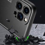 Custodia per telefono in metallo satinato serie Light and Shadow, For iPhone 14, For iPhone 14 Plus, For iPhone 14 Pro, For iPhone 14 Pro Max