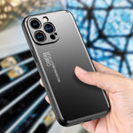 Custodia per telefono in metallo satinato serie Light and Shadow, For iPhone 14, For iPhone 14 Plus, For iPhone 14 Pro, For iPhone 14 Pro Max