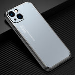 Custodia per telefono in metallo satinato serie Light and Shadow, For iPhone 14, For iPhone 14 Plus, For iPhone 14 Pro, For iPhone 14 Pro Max