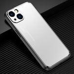 Custodia per telefono in metallo satinato serie Light and Shadow, For iPhone 14, For iPhone 14 Plus, For iPhone 14 Pro, For iPhone 14 Pro Max