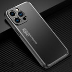 Custodia per telefono in metallo satinato serie Light and Shadow, For iPhone 14, For iPhone 14 Plus, For iPhone 14 Pro, For iPhone 14 Pro Max