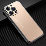Custodia per telefono in metallo satinato serie Light and Shadow, For iPhone 14, For iPhone 14 Plus, For iPhone 14 Pro, For iPhone 14 Pro Max