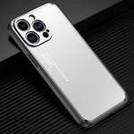 Custodia per telefono in metallo satinato serie Light and Shadow, For iPhone 14, For iPhone 14 Plus, For iPhone 14 Pro, For iPhone 14 Pro Max