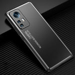 Custodia per telefono in metallo satinato serie Light and Shadow, For Xiaomi 12/12S/12X, For Xiaomi 12 Pro/12S Pro, For Xiaomi 12S Ultra