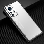 Custodia per telefono in metallo satinato serie Light and Shadow, For Xiaomi 12/12S/12X, For Xiaomi 12 Pro/12S Pro, For Xiaomi 12S Ultra