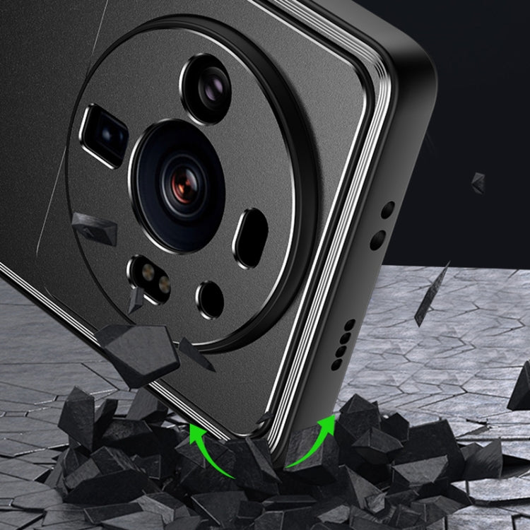 Custodia per telefono in metallo satinato serie Light and Shadow, For Xiaomi 12/12S/12X, For Xiaomi 12 Pro/12S Pro, For Xiaomi 12S Ultra