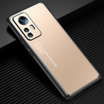 Custodia per telefono in metallo satinato serie Light and Shadow, For Xiaomi 12/12S/12X, For Xiaomi 12 Pro/12S Pro, For Xiaomi 12S Ultra