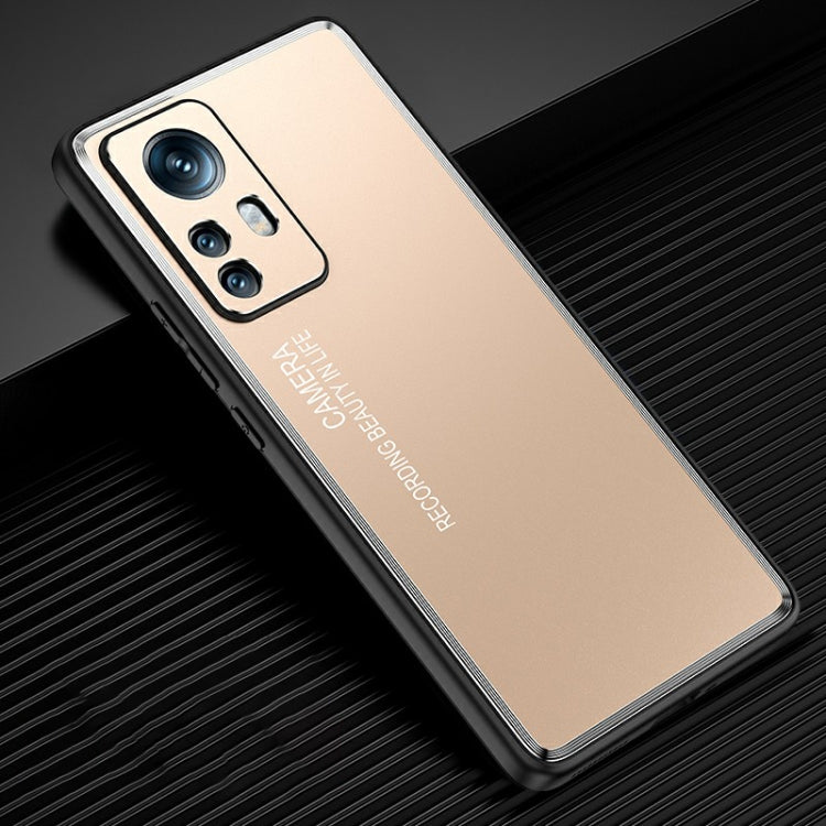 Custodia per telefono in metallo satinato serie Light and Shadow, For Xiaomi 12/12S/12X, For Xiaomi 12 Pro/12S Pro, For Xiaomi 12S Ultra