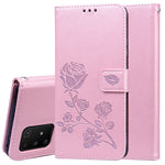 Custodia portafoglio in pelle PU rosa per Galaxy S20