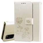 Custodia portafoglio in pelle PU rosa per Galaxy S20