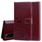 Custodia portafoglio in pelle PU rosa per Galaxy S20