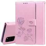 Custodia portafoglio in pelle PU rosa per Galaxy S20