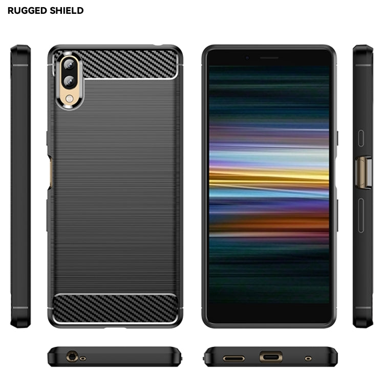 Custodia per telefono TPU in fibra di carbonio con trama spazzolata, For Sony Xperia L3, For Sony Xperia XZ1, For Sony Xperia 8/8 Lite, For Sony Xperia Ace II, For Sony Xperia 5 III, For Sony Xperia Pro-I