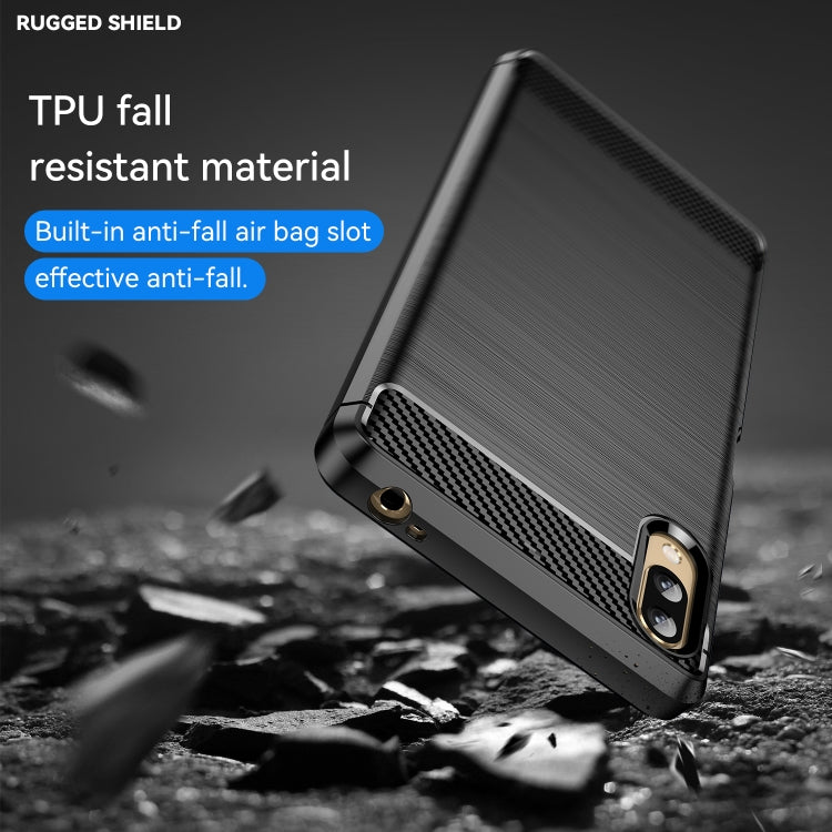 Custodia per telefono TPU in fibra di carbonio con trama spazzolata, For Sony Xperia L3, For Sony Xperia XZ1, For Sony Xperia 8/8 Lite, For Sony Xperia Ace II, For Sony Xperia 5 III, For Sony Xperia Pro-I