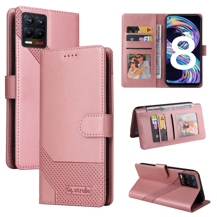 Custodia per telefono in pelle magnetica GQUTROBE Skin Feel, For Realme 8, For Realme C11, For Realme C15, For Realme C20