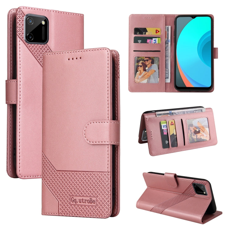 Custodia per telefono in pelle magnetica GQUTROBE Skin Feel, For Realme 8, For Realme C11, For Realme C15, For Realme C20