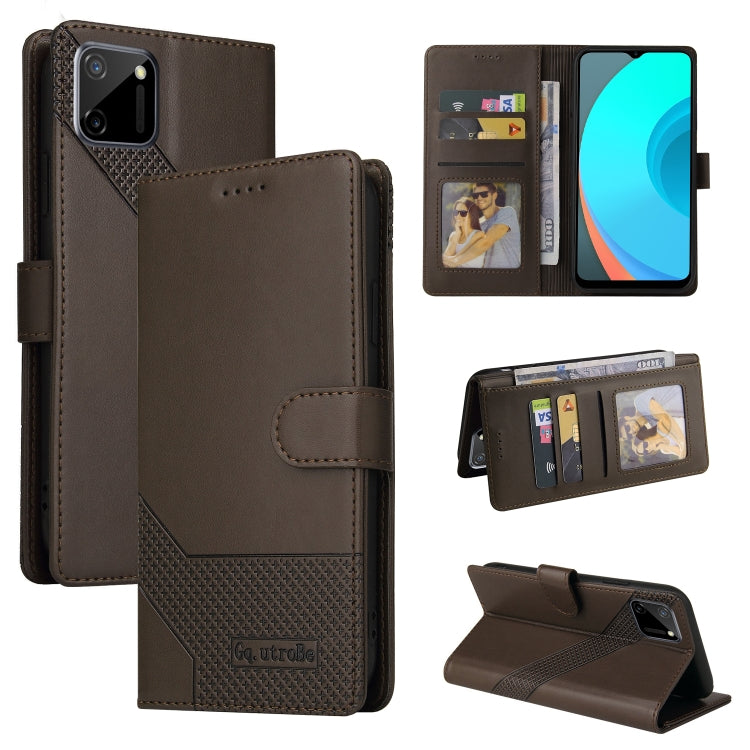 Custodia per telefono in pelle magnetica GQUTROBE Skin Feel, For Realme 8, For Realme C11, For Realme C15, For Realme C20