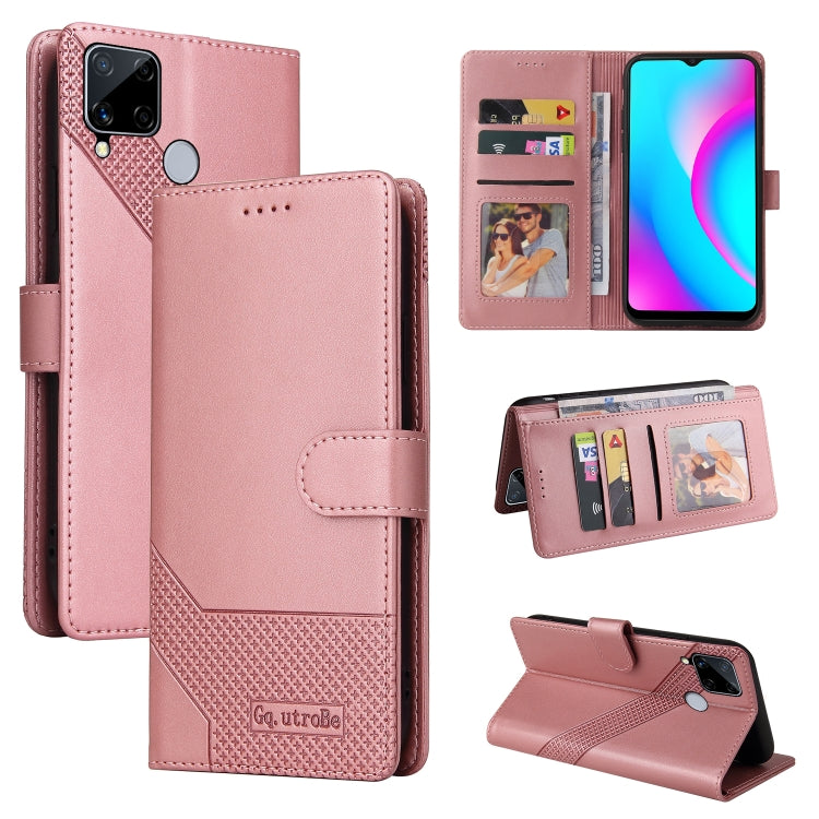 Custodia per telefono in pelle magnetica GQUTROBE Skin Feel, For Realme 8, For Realme C11, For Realme C15, For Realme C20