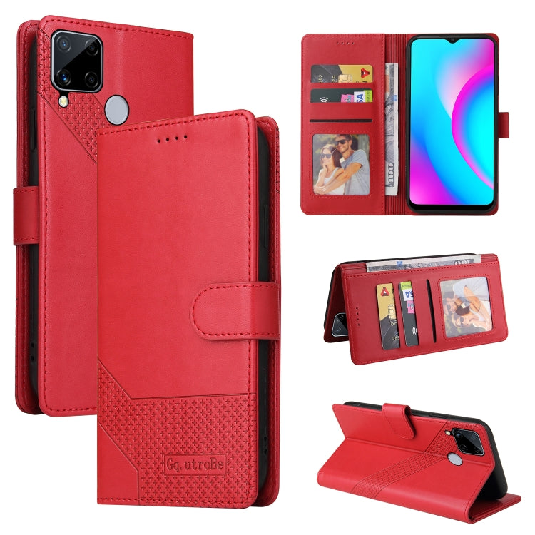 Custodia per telefono in pelle magnetica GQUTROBE Skin Feel, For Realme 8, For Realme C11, For Realme C15, For Realme C20