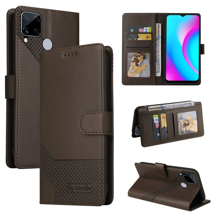Custodia per telefono in pelle magnetica GQUTROBE Skin Feel, For Realme 8, For Realme C11, For Realme C15, For Realme C20