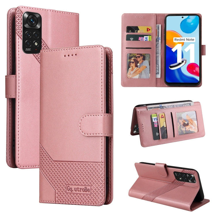 Custodia per telefono in pelle magnetica GQUTROBE Skin Feel, For Xiaomi Redmi Note 8, For Xiaomi Redmi Note 8T, For Xiaomi Redmi Note 9 / 10X 4G, For Xiaomi Redmi Note 11 Pro