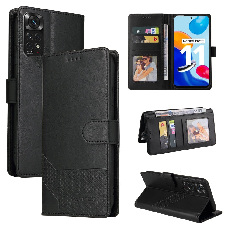 Custodia per telefono in pelle magnetica GQUTROBE Skin Feel, For Xiaomi Redmi Note 8, For Xiaomi Redmi Note 8T, For Xiaomi Redmi Note 9 / 10X 4G, For Xiaomi Redmi Note 11 Pro