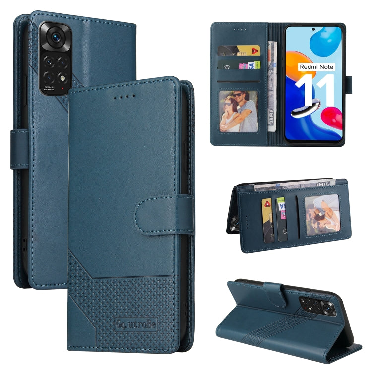 Custodia per telefono in pelle magnetica GQUTROBE Skin Feel, For Xiaomi Redmi Note 8, For Xiaomi Redmi Note 8T, For Xiaomi Redmi Note 9 / 10X 4G, For Xiaomi Redmi Note 11 Pro