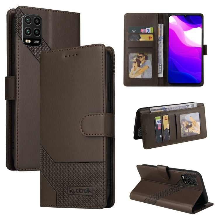 Custodia per telefono in pelle magnetica GQUTROBE Skin Feel, For Xiaomi Mi 10 Lite, For Xiaomi Mi 11 Lite, For Xiaomi Poco F3, For Xiaomi Poco X3 NFC