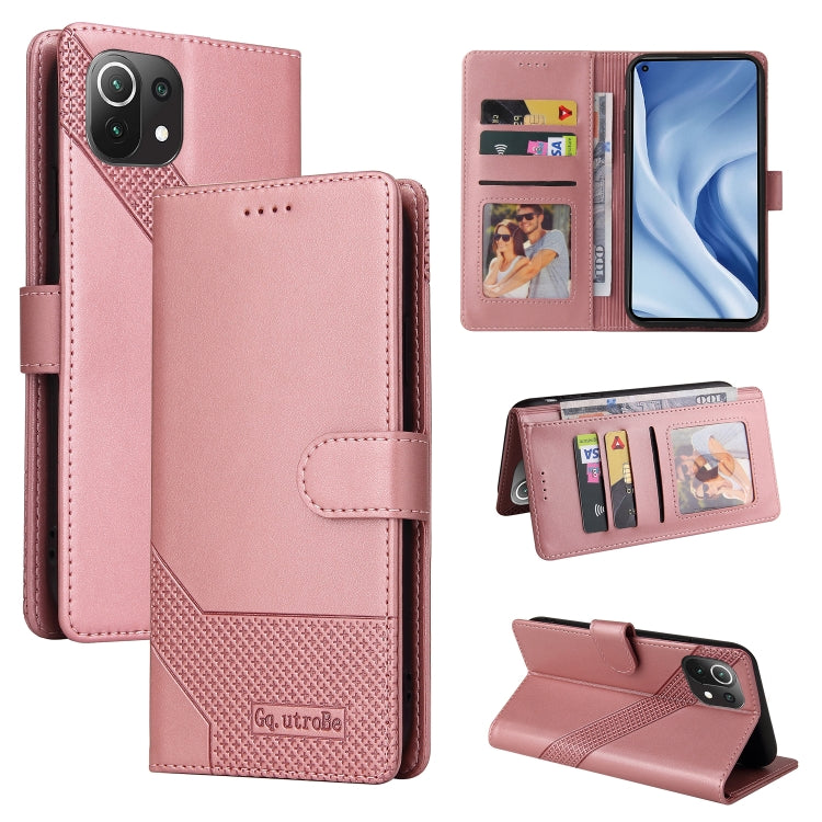 Custodia per telefono in pelle magnetica GQUTROBE Skin Feel, For Xiaomi Mi 10 Lite, For Xiaomi Mi 11 Lite, For Xiaomi Poco F3, For Xiaomi Poco X3 NFC