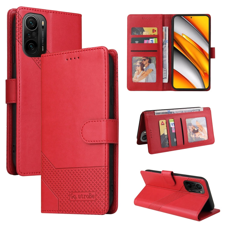 Custodia per telefono in pelle magnetica GQUTROBE Skin Feel, For Xiaomi Mi 10 Lite, For Xiaomi Mi 11 Lite, For Xiaomi Poco F3, For Xiaomi Poco X3 NFC