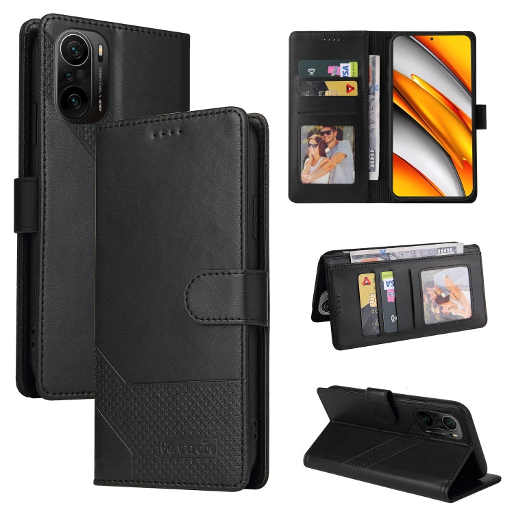 Custodia per telefono in pelle magnetica GQUTROBE Skin Feel, For Xiaomi Mi 10 Lite, For Xiaomi Mi 11 Lite, For Xiaomi Poco F3, For Xiaomi Poco X3 NFC