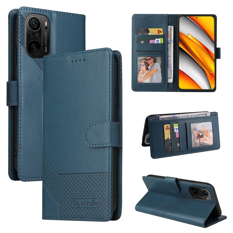 Custodia per telefono in pelle magnetica GQUTROBE Skin Feel, For Xiaomi Mi 10 Lite, For Xiaomi Mi 11 Lite, For Xiaomi Poco F3, For Xiaomi Poco X3 NFC