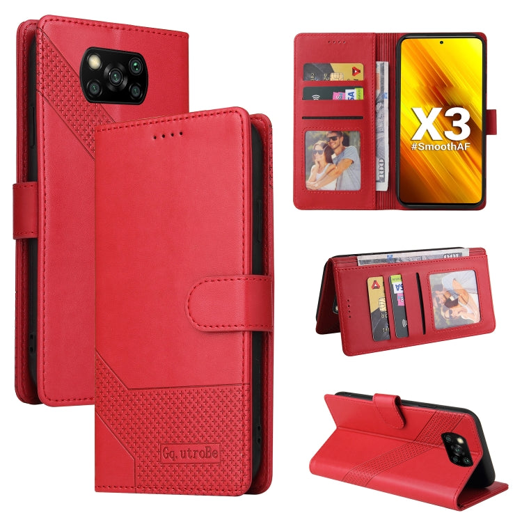 Custodia per telefono in pelle magnetica GQUTROBE Skin Feel, For Xiaomi Mi 10 Lite, For Xiaomi Mi 11 Lite, For Xiaomi Poco F3, For Xiaomi Poco X3 NFC