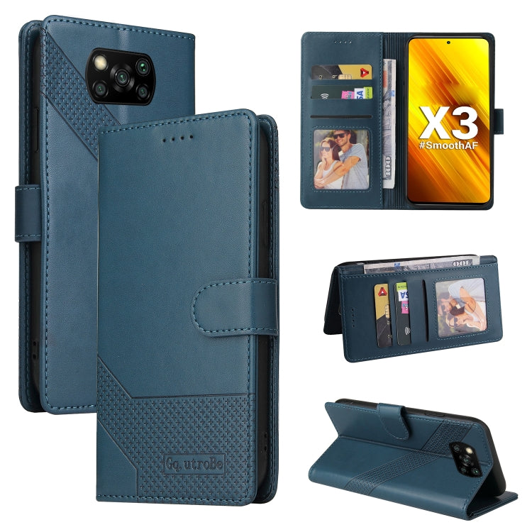 Custodia per telefono in pelle magnetica GQUTROBE Skin Feel, For Xiaomi Mi 10 Lite, For Xiaomi Mi 11 Lite, For Xiaomi Poco F3, For Xiaomi Poco X3 NFC