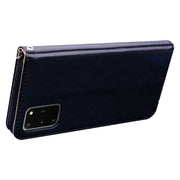Custodia in pelle a vibrazione orizzontale con struttura in cera d'olio stile business, con supporto, slot per schede e portafoglio, For Samsung Galaxy S20 Plus, For Samsung Galaxy S20 Ultra, For Xiaomi Mi A3