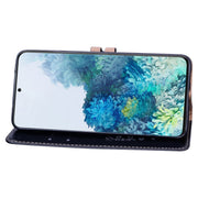 Custodia in pelle a vibrazione orizzontale con struttura in cera d'olio stile business, con supporto, slot per schede e portafoglio, For Samsung Galaxy S20 Plus, For Samsung Galaxy S20 Ultra, For Xiaomi Mi A3