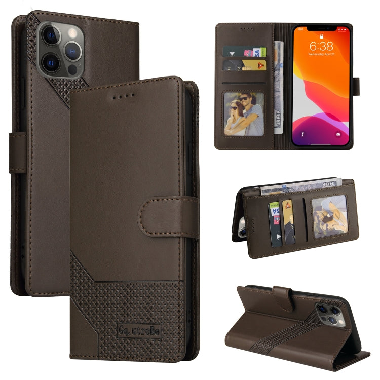 Custodia per telefono in pelle magnetica GQUTROBE Skin Feel, For iPhone 12 Pro Max, For iPhone 12 / 12 Pro, For iPhone 12 mini, For iPhone 11 Pro Max