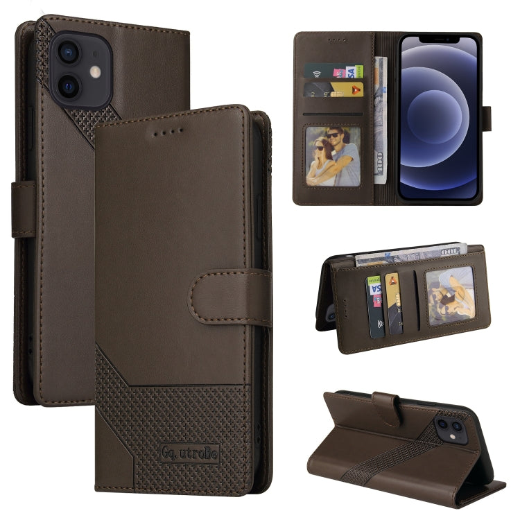 Custodia per telefono in pelle magnetica GQUTROBE Skin Feel, For iPhone 12 Pro Max, For iPhone 12 / 12 Pro, For iPhone 12 mini, For iPhone 11 Pro Max